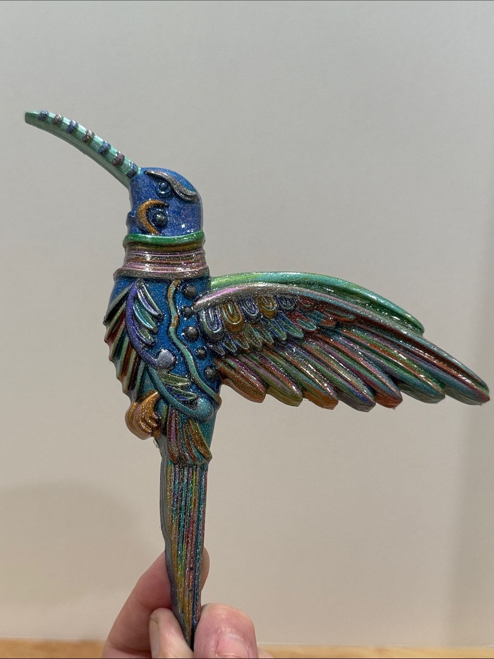 Multicolor Decorative Resin Hummingbird